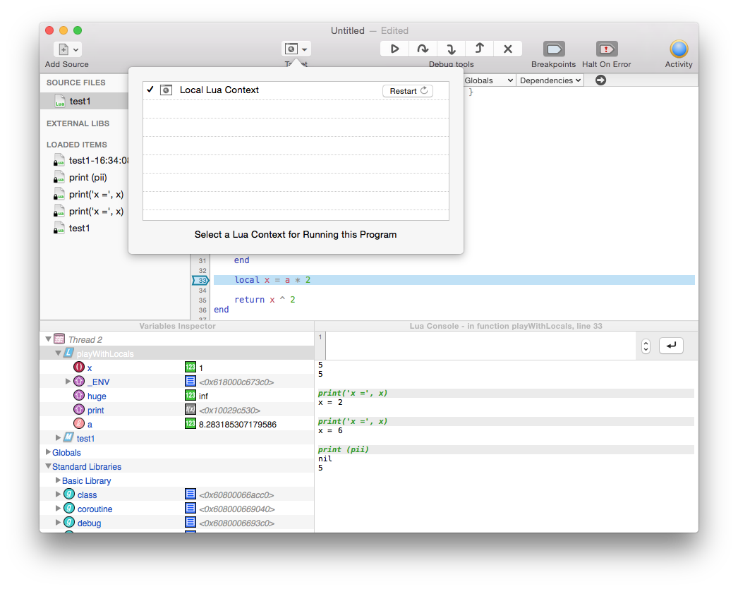 Local Lua Context in CodeFlow
