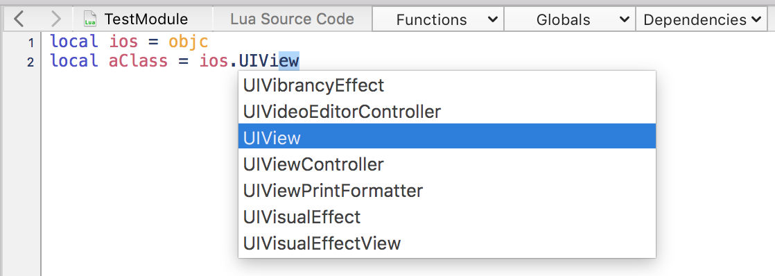 Code-completion still works for fields of aliased global variables